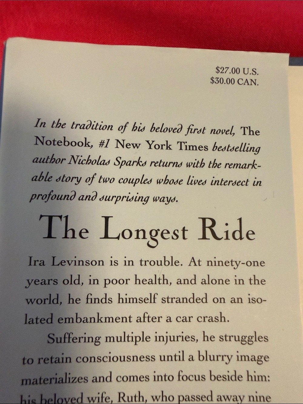 Nicholas Sparks - The Longest Ride (Hardcover) 1st Edition - Picture 2 of 6